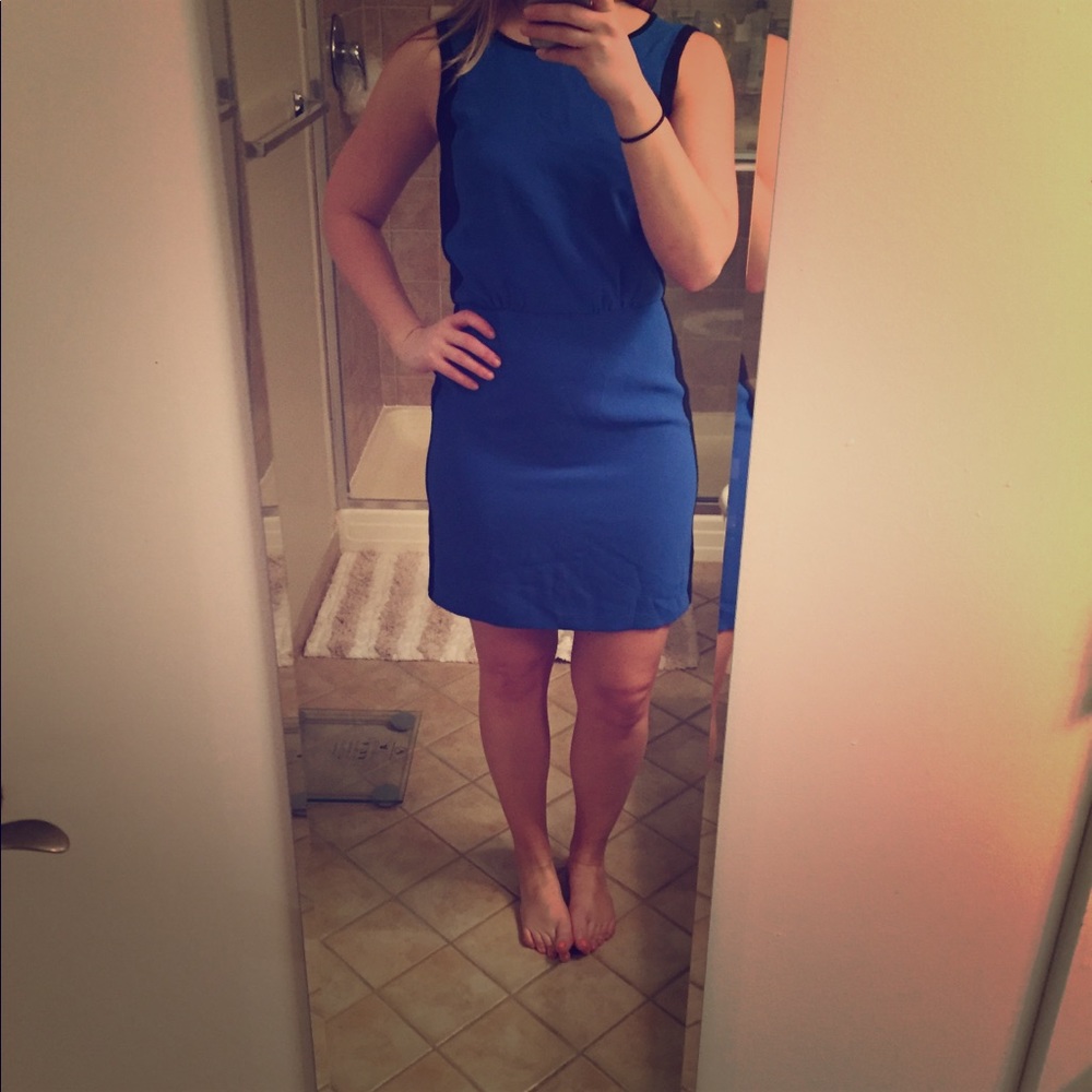 Blue and black LOFT work dress!